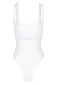 Aoraki One Piece - Snow White Ribbed Terry