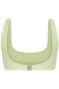 Pukaki Top - Lily Green Ribbed Terry