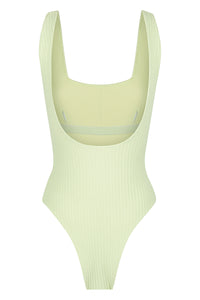 Aoraki One Piece - Lily Green Ribbed Terry